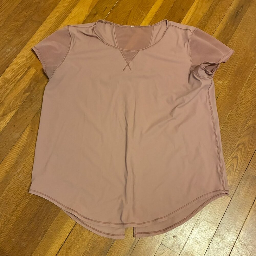 CRZ Yoga Mesh Tie Back Shirt - Mauve Pink